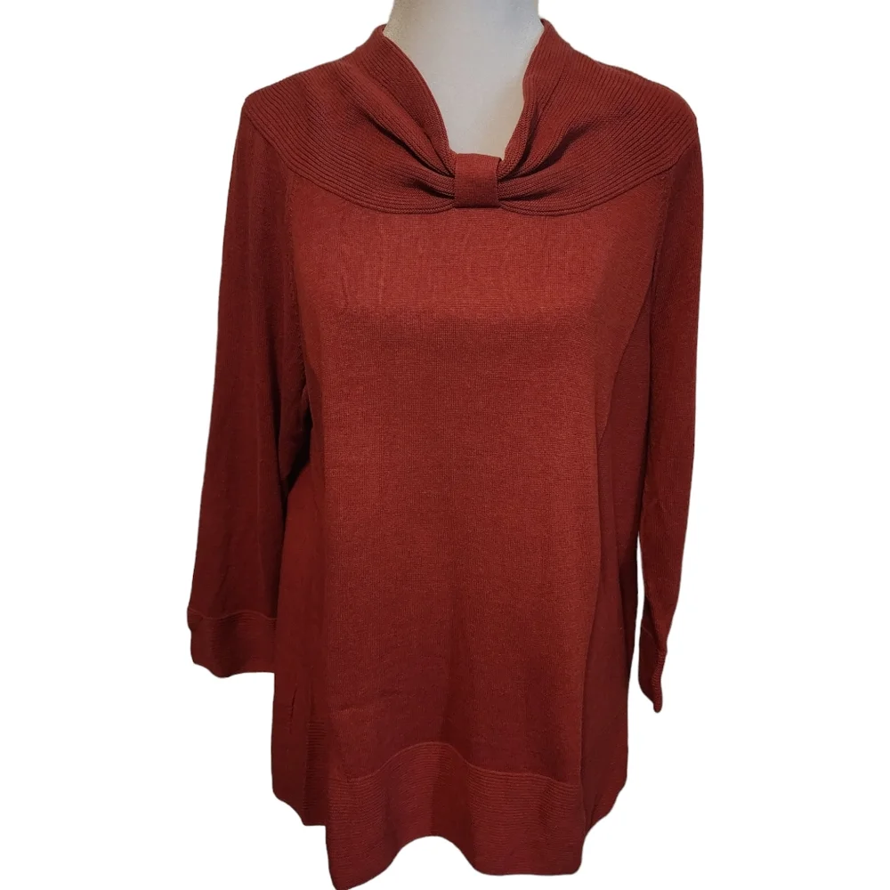 NEW Christopher & Banks Burnt Orange 3/4 Sleeve Sweater